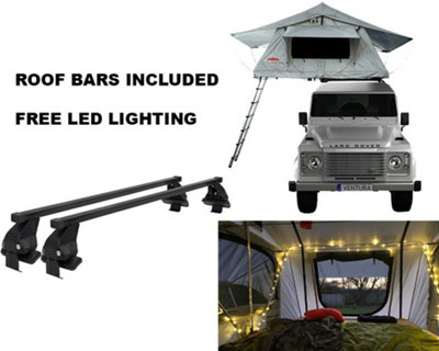 Ventura Roof Tents Ventura Deluxe 1.4 Roof Top Tent + Roof Bars + Lights from B&Q