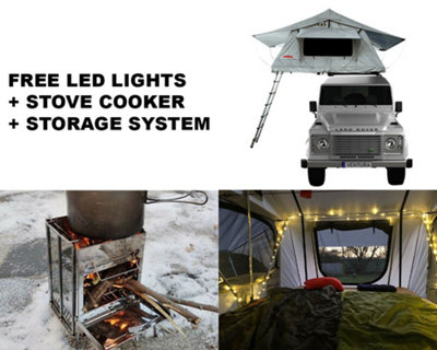 Ventura Roof Tents Ventura Deluxe 1.4 Roof Top Tent + Stove Cooker + Storage Hook System