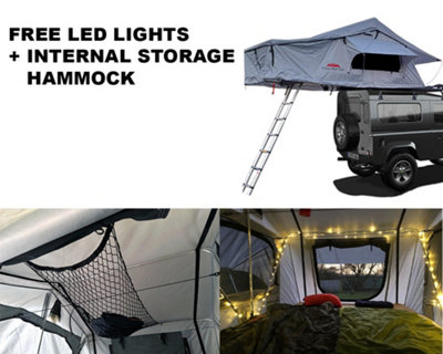 Ventura Roof Tents Extended Ventura Deluxe 1.4 Roof Top Tent + Lights + Hammock from B&Q