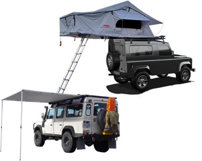 Ventura Roof Tents Extended Ventura Deluxe 1.4 Roof Top Tent + Side Awning from B&Q
