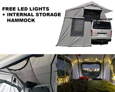 Ventura Roof Tents Extended Ventura Deluxe 1.4 Roof Top Tent + Annex + Lights + Storage Hammock from B&Q