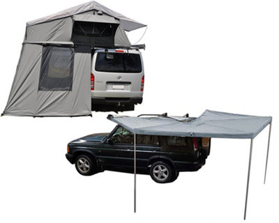 Ventura Roof Tents Extended Ventura Deluxe 1.4 Roof Top Tent + Annex + 270 Awning from B&Q