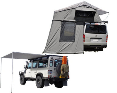 Ventura Roof Tents Extended Ventura Deluxe 1.4 Roof Top Tent + Annex + Side Awning from B&Q