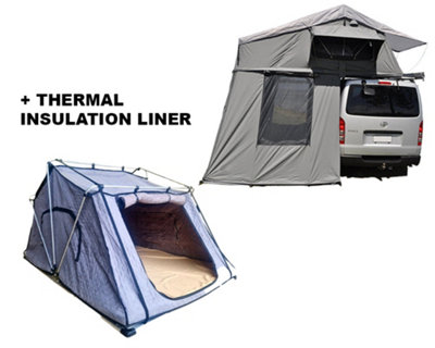 Ventura Roof Tents Extended Ventura Deluxe 1.4 Roof Top Tent + Annex + Thermal Liner from B&Q