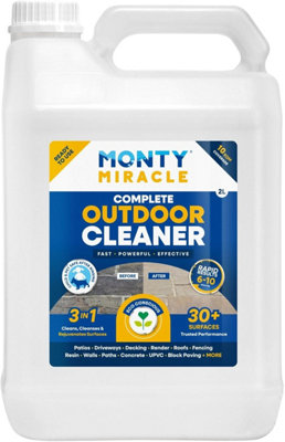Monty Miracle Fast Patio Cleaner2 Litre Outdoor & Garden Surface Cleaner For PatioDeckingFencingStoneConcrete & Many from B&Q