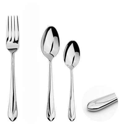 B&Q -  Fork Spoon Set 188 Stainless Steel Flatware 12Pc Set Catering Versailles Free Gift