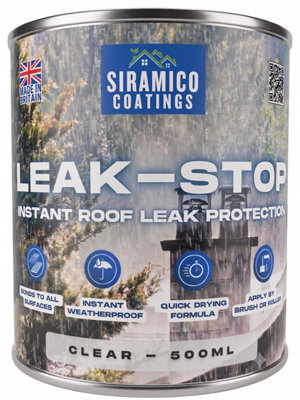 Siramico Coatings Leak Stop Rapid Leak Repair PaintClear Instant Waterproof Leak Sealer500Ml from B&Q