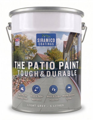 B&Q -  The Patio Paint5 LLight GreySuperior Patio Paint With Professional Finish