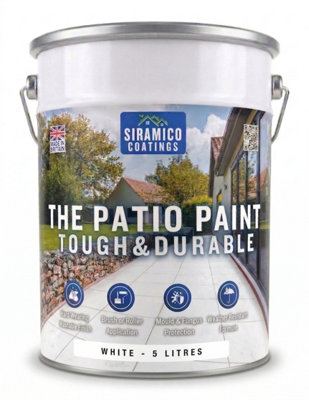 B&Q -  The Patio PaintWhite5 LitreSuperior Patio Paint With Professional FinishFor Use On PatiosWalkwaysWalls