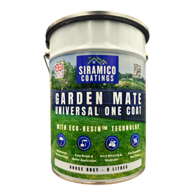 B&Q -  Garden MateOne Coat Universal Eco-Resin™ Garden Paint5 LitresGoose Grey