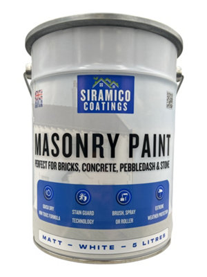 B&Q -  One Coat All In One Masonry Paint With Primer & Sealer5 LitresMatt White