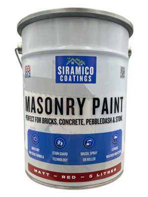 B&Q -  One Coat All In One Masonry Paint With Primer & Sealer5 LitresBrick Red Matt