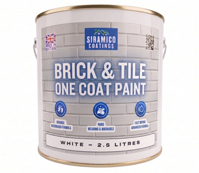 Siramico Coatings Brick & Tile Paint Matt White2.5 Litres from B&Q