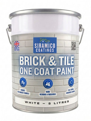 Siramico Coatings Brick & Tile PaintWhiteMatt5 Liters from B&Q