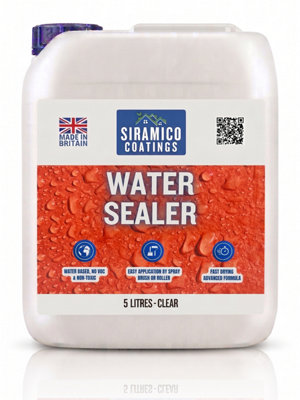 Siramico Coatings Premium Water Sealer Clear Waterproofer  5 Litres  Water Sealer For BrickConcreteMotar & Stone from B&Q