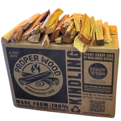 Kindling Wood Kiln Dried Hardwood 4.5Kg Fire Starter Box from B&Q