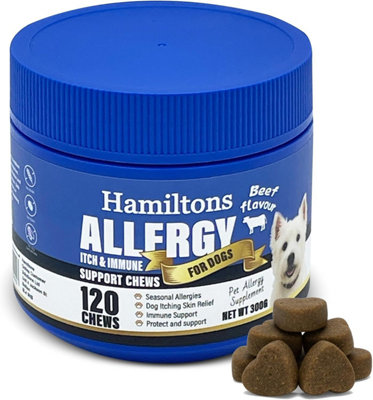 Hamiltons Allergy & Itch Chews For Dogs 120 Immune Support Soft ChewsFor Itchy SkinSeasonal Allergies & Sensitive Dogs from B&Q