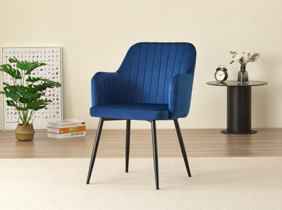 Outdoor Living (Nw) Ltd Charlotte Velvet Comfort Dining Chairs - Set Of 2 Blue