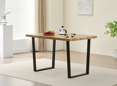 Indoor Living Colorado Oak Dining Table - 6 Seater - Black - Image 5