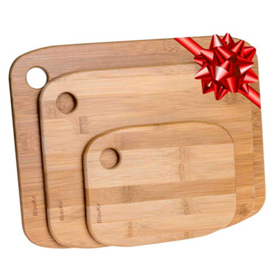 Blauke Bamboo Chopping Board Set Of 3Wooden Chopping Board Set In 3 Sizes (SmallMediumLarge)Cutting Boards For Kitchen from B&Q