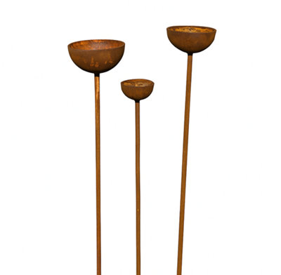 Rusty Metal Rain Catcher Trio Garden Ornament Set from B&Q