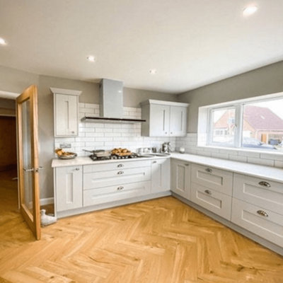 Finsbury Park Laminate Herringbone from B&Q