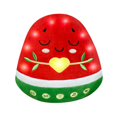 My Salah Mat Nur Watermelon Plush 30Cm Soft Cuddly Fruit Pillow Light Up Interactive Islamic Plush Learn Surahs And Duas from B&Q