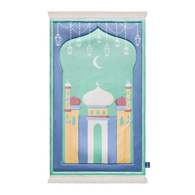 My Salah Mat Prayer RugThick Large Padded Sajadah For Toddlers And Kids By Urban Rugs Uk Soft Islamic MatAqua Mumbai Mosque from B&Q