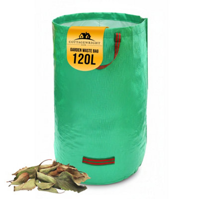 The Dustpan & Brush Store Garden Waste Bag Heavy Duty With Handles Reusable Heavy For PlantGrassDirtLeaves CollectionWaste Bags 120L from B&Q