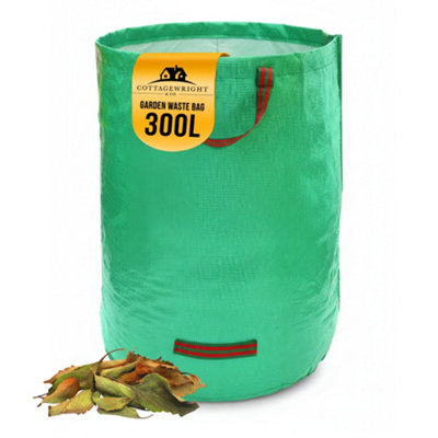 The Dustpan & Brush Store Garden Waste Bag Heavy Duty With Handles Reusable For PlantGrassDirtLeaves CollectionWaste Bags 300L from B&Q