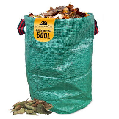 The Dustpan & Brush Store Garden Waste Bag Heavy Duty With Handles Reusable For PlantGrassDirtLeaves CollectionWaste Bags 500L from B&Q
