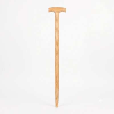 B&Q -  T Type Wooden Shaft Handle Hardwood Replacement Handle For ShovelSpadeFork