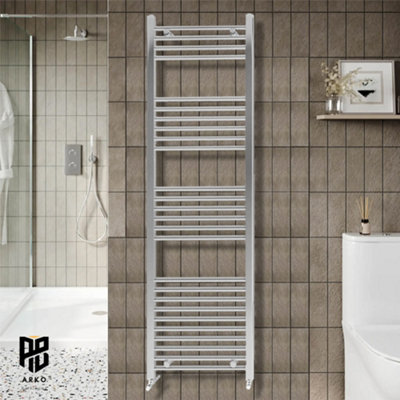 ARKO BATHROOM Arko Towel RadiatorHeated Towel Rails,wall Mounted Ladder Radiators 400X1600mm ,chrome from B&Q