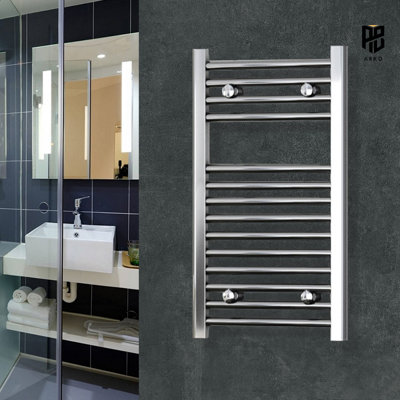 ARKO BATHROOM Arko Towel RadiatorHeated Towel Rails,wall Mounted Ladder Radiators  400X800mm ,chrome from B&Q
