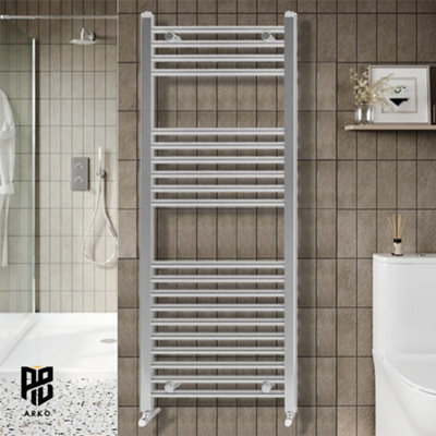 ARKO BATHROOM Arko Towel RadiatorHeated Towel Rails,wall Mounted Ladder Radiators 600X1200mm ,chrome from B&Q