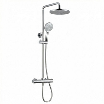 ARKO BATHROOM Arko Thermostatic Mixer Shower ,38 Degree  With 200mm Slim Overhead Rain Shower And Handheld Mixer ,chrome from B&Q