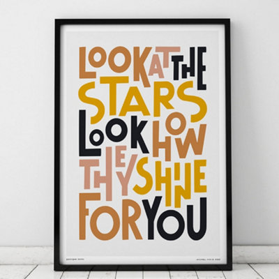 B&Q -  Look At The StarsA4 PrintBlack Frame
