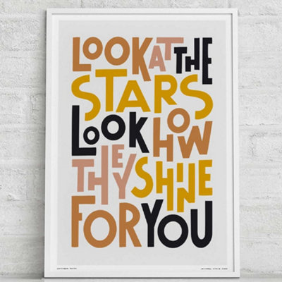Sketchbook Design Look at the Stars A3 Print White Frame Paper - Image 3