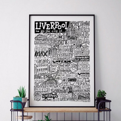 B&Q -  Liverpool LandmarksA4 PrintBlack Frame