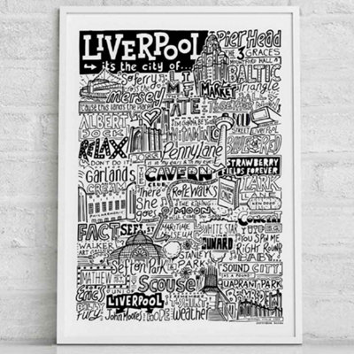 B&Q -  Liverpool LandmarksA4 PrintWhite Frame