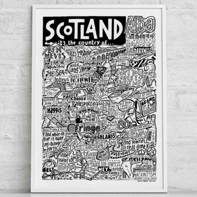 B&Q -  Scotland LandmarksA4 PrintWhite Frame