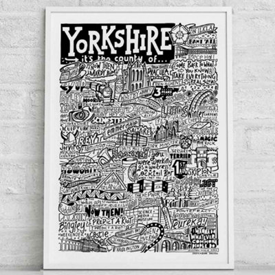 B&Q -  Yorkshire LandmarksA3 PrintWhite Frame