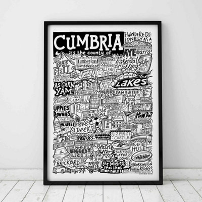 B&Q -  Cumbria LandmarksA4 PrintBlack Frame