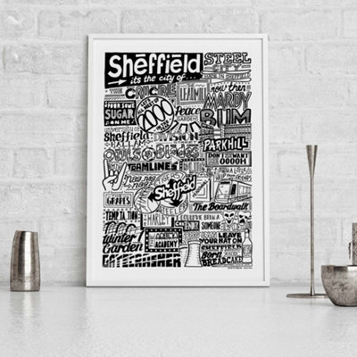 B&Q -  Sheffield LandmarksA4 PrintWhite Frame