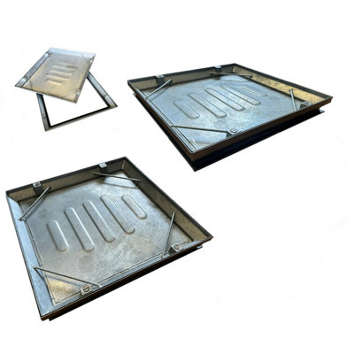 Double Sealed Recessed Internal Manhole Cover & Frame Overall Size 530mm X 530mm X 60mm Tray Depth 45mm from B&Q