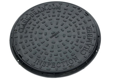 Clark Drain Cd452 Inspection Chamber Duallock Plastic Solid Top Manhole Cover & Frame 550mm(Diameter) 3.5T from B&Q