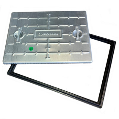 Clark Drain 600mm X 450mm 5T Galvanised Steel Manhole Cover & Frame Pc6Bg Overall Size Including Frame Is 663mm X 513mm from B&Q