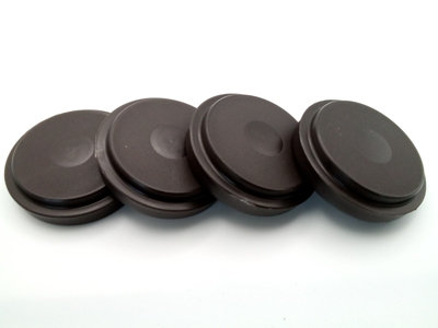  - Castor Cups- Large Brown Rigid Furniture/ Floor ProtectorsPack Of 4