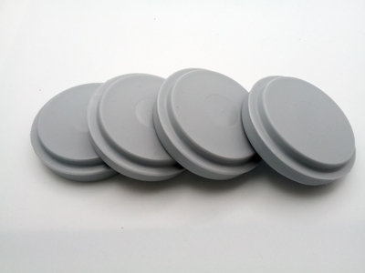  - Furniture Castor Cups- Large Grey Rigid PlasticPack Of 4