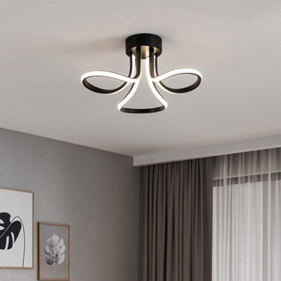 Pagazzi Light/Black Yara 3 Led Semi Flush Ceiling - Image 4